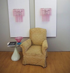 Fantastic pair of Murano Glass Tube wall sconces - 13 pink glass tube