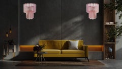 Fantastic pair of Murano Glass Tube wall sconces - 13 pink glass tube