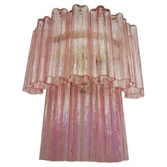Fantastic pair of Murano Glass Tube wall sconces - 13 pink glass tube