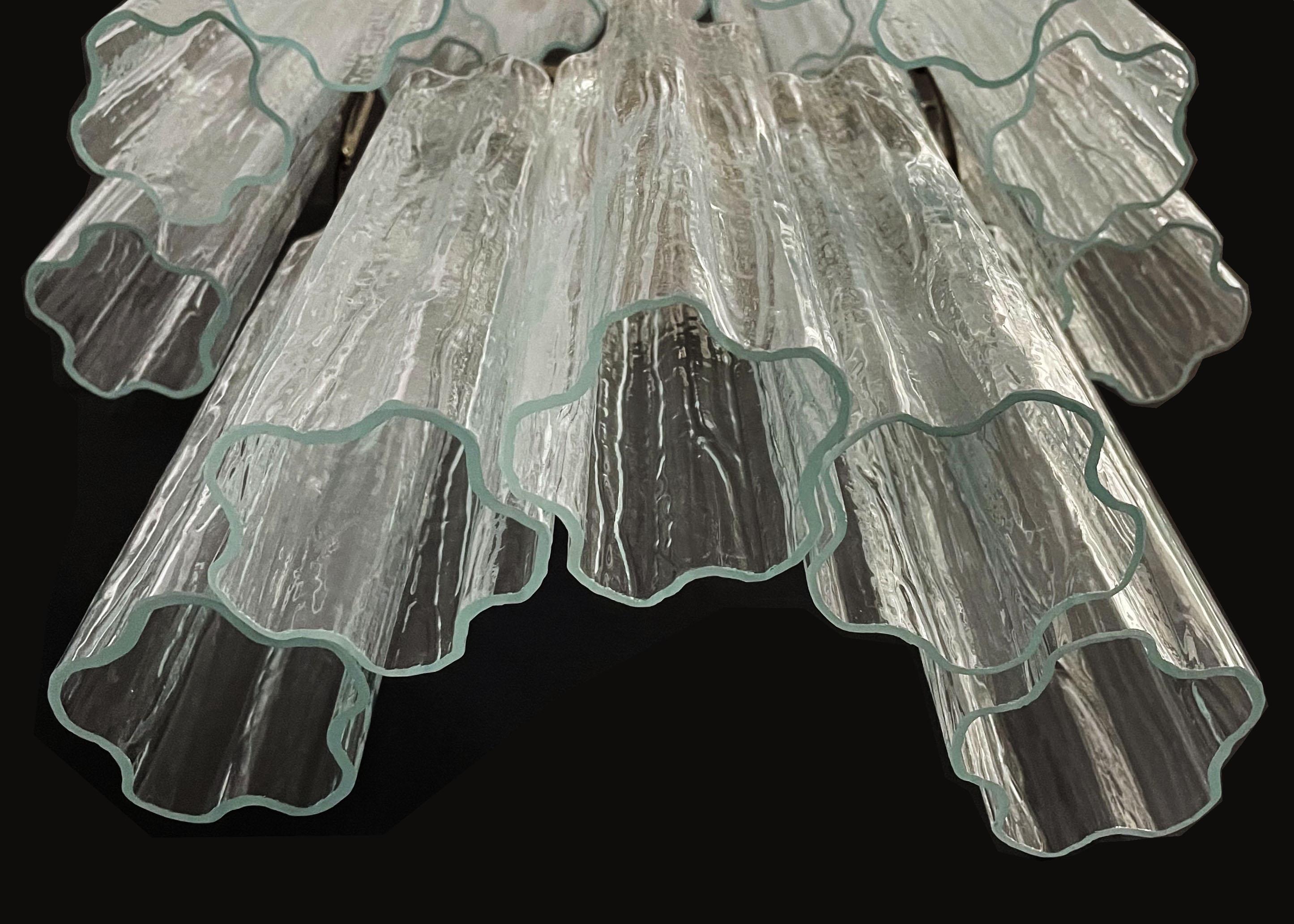 Fantastisches Paar Murano Glasröhren Wandleuchter, 18 Klarglasröhren im Angebot 4