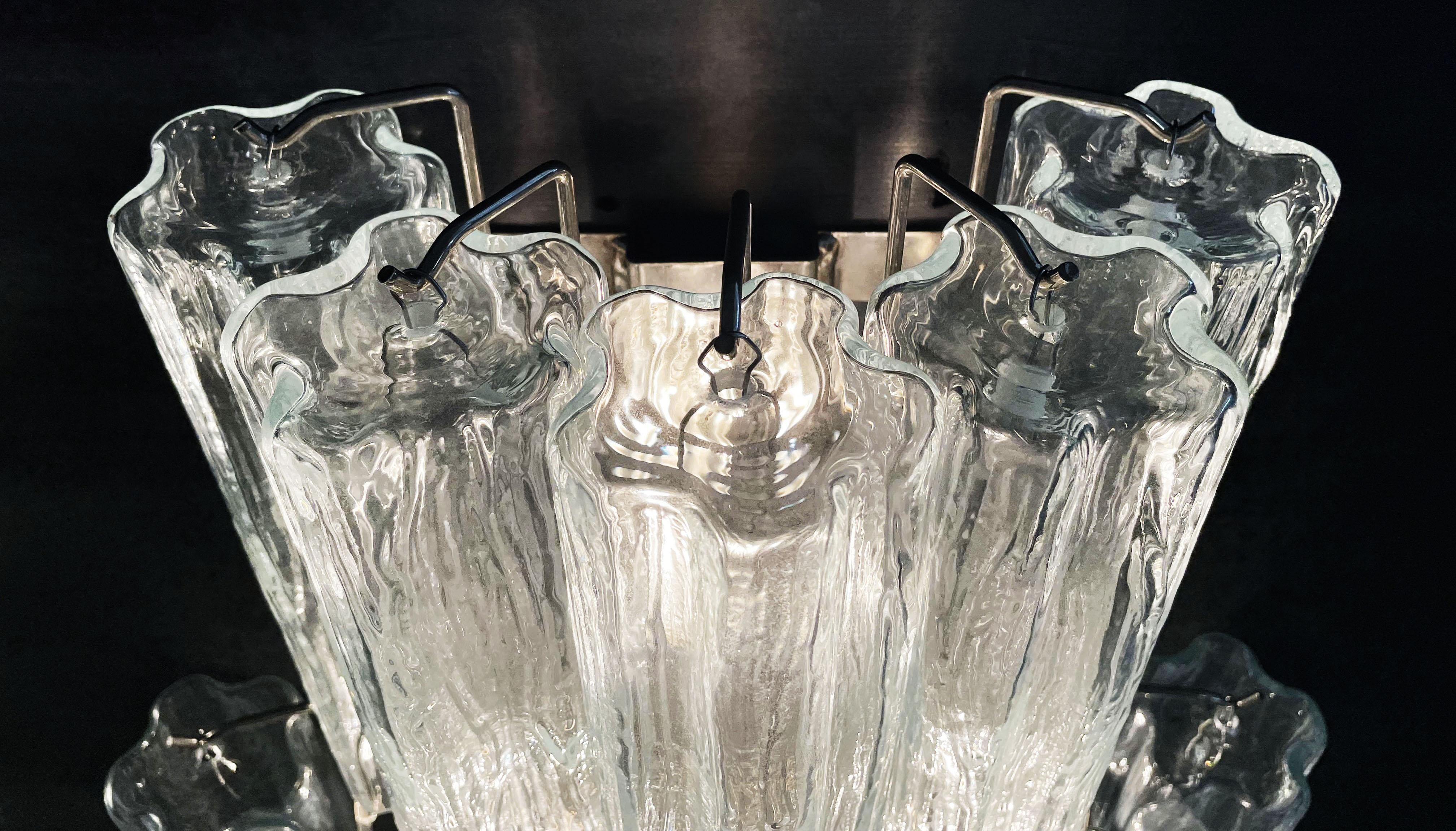 Fantastisches Paar Murano Glasröhren Wandleuchter, 18 Klarglasröhren im Angebot 7