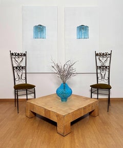 Fantastic pair of Murano Glass Tube wall sconces - 5 blue glass tube