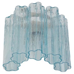 Fantastic pair of Murano Glass Tube wall sconces - 5 blue glass tube