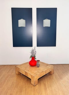 Fantastic pair of Murano Glass Tube wall sconces - 5 etched glass tube