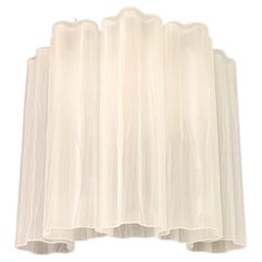 Vintage Fantastic pair of Murano Glass Tube wall sconces - 5 etched glass tube