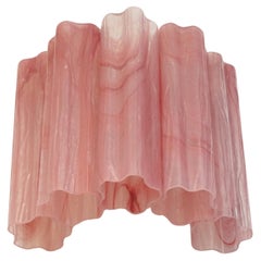 Fantastisches Paar Murano Glasröhren Wandleuchter - 5 rosa Alabaster Glasröhre