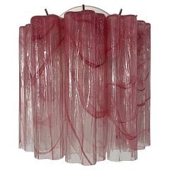 Vintage Fantastic pair of Murano Glass Tube wall sconces - 5 pink alabaster glass tube