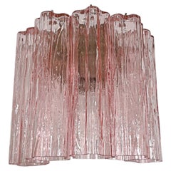Fantastic pair of Murano Glass Tube wall sconces - 5 pink glass tube