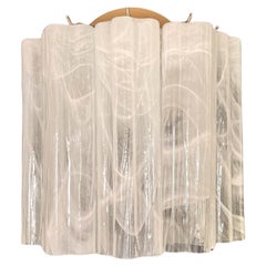 Vintage Fantastic pair of Murano Glass Tube wall sconces - 5 white alabaster glass tube