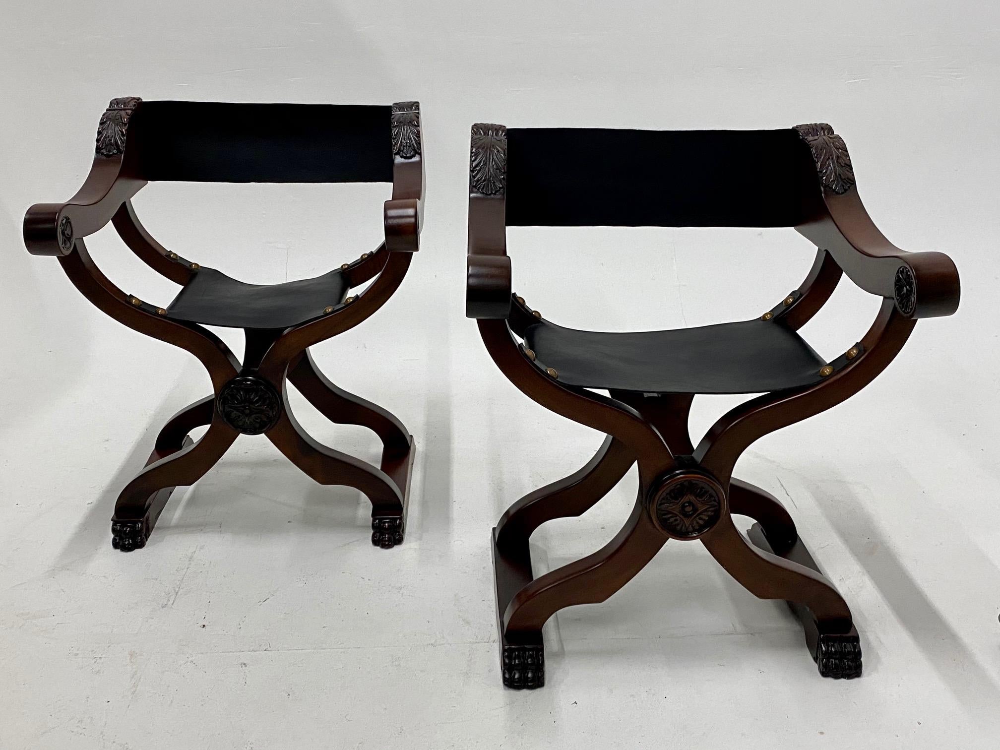 Fantastic Pair of Newly Restored Italian Baroque Style Savaranola Chairs In Excellent Condition For Sale In Hopewell, NJ