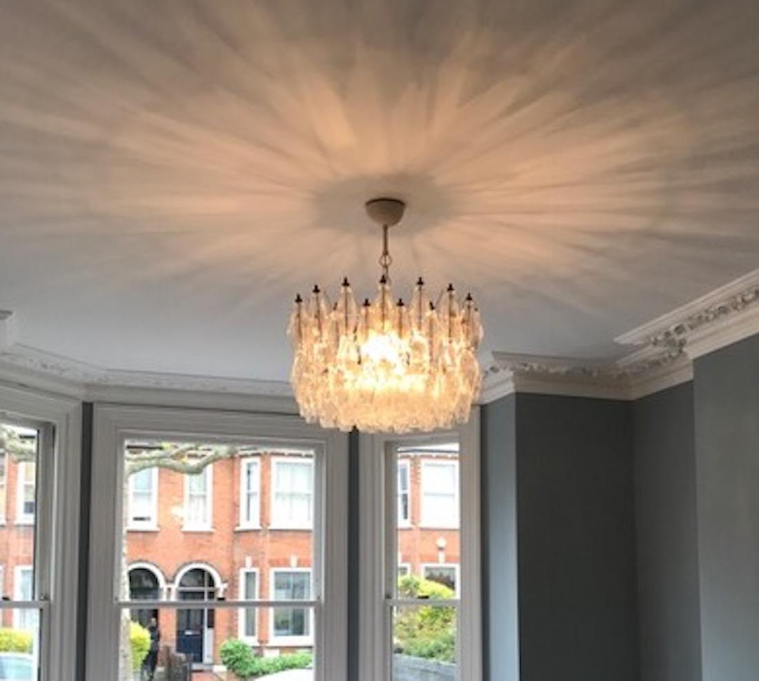 Fantastic Pair of Poliedri Chandeliers in the Style of Carlo Scarpa  For Sale 4