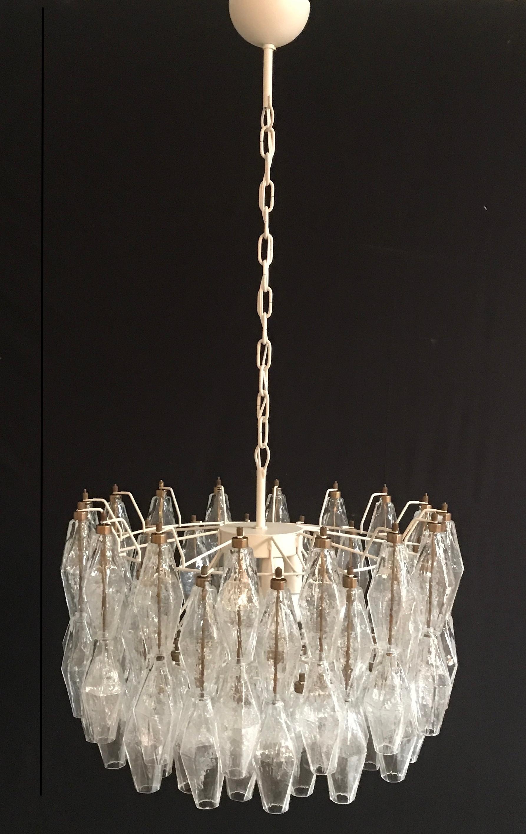 Fantastic Pair of Poliedri Chandeliers in the Style of Carlo Scarpa For Sale 6