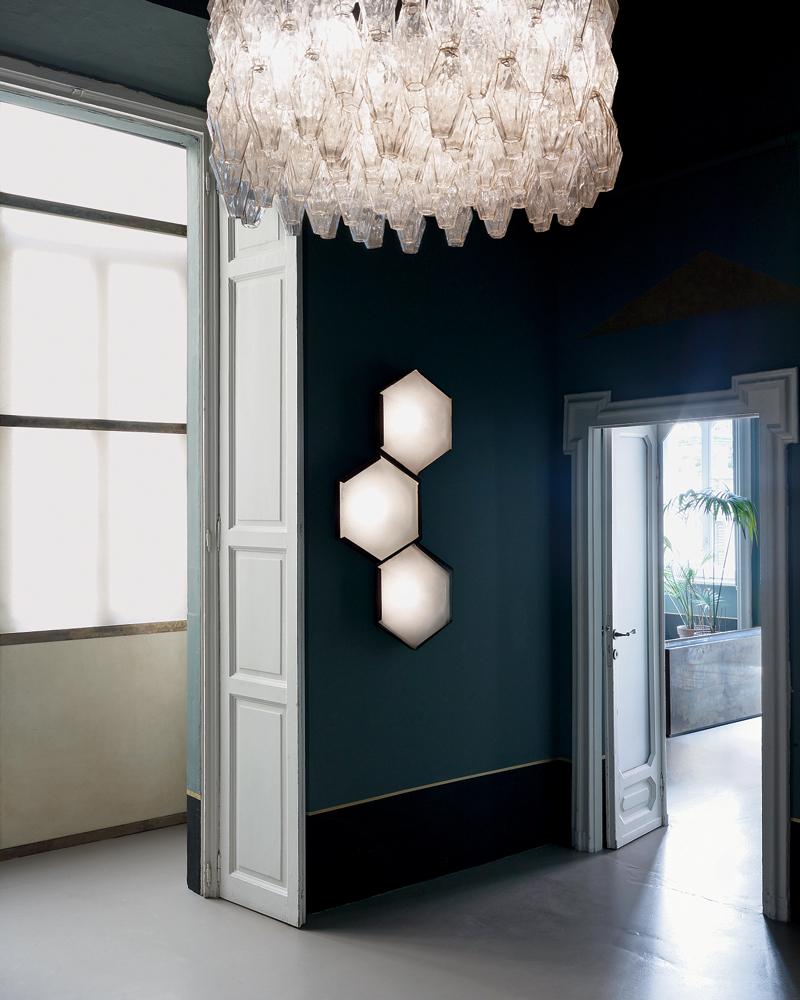 Mid-Century Modern Fantastic Pair of Poliedri Chandeliers in the Style of Carlo Scarpa  For Sale