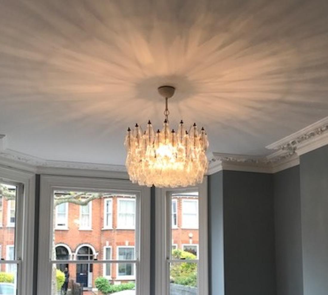 Mid-Century moderno Fantastica coppia di lampadari Poliedri nello stile di Carlo Scarpa in vendita