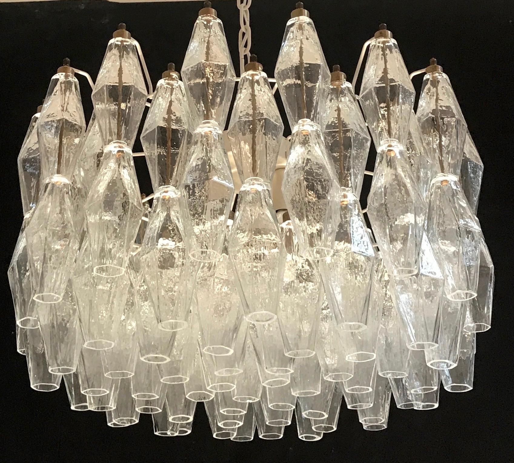 Fine XX secolo Fantastica coppia di lampadari Poliedri nello stile di Carlo Scarpa in vendita