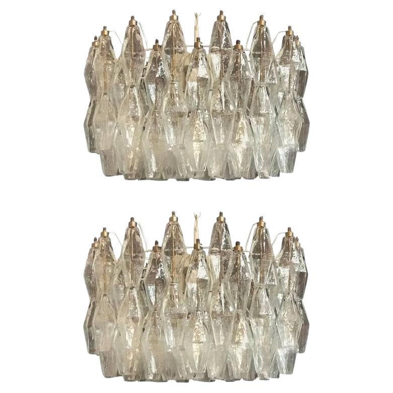 Fantastica coppia di lampadari Poliedri nello stile di Carlo Scarpa in vendita