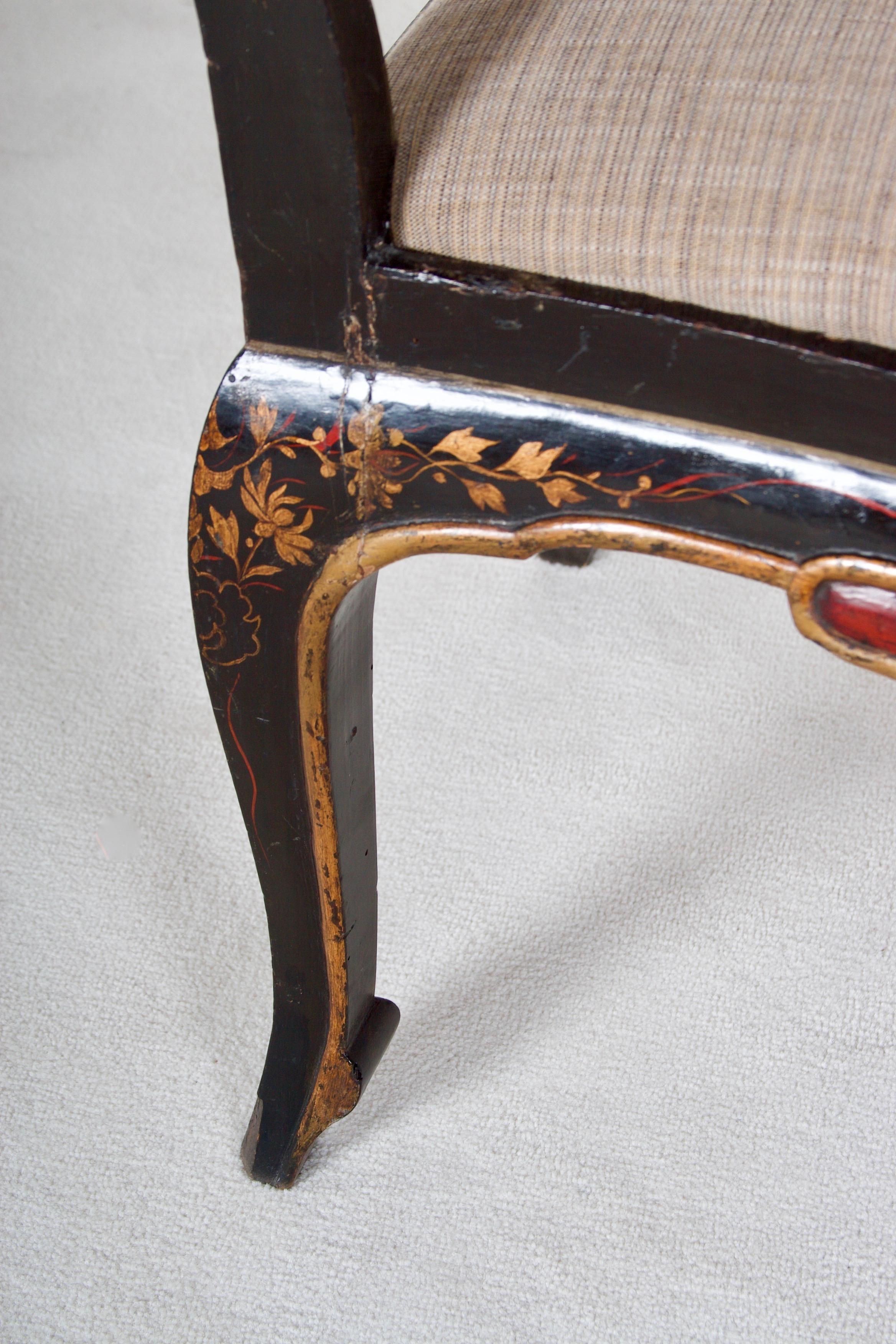  Regency Chinoiserie Decorated Side Chairs, a Pair, in the Sancsoucie manner For Sale 4
