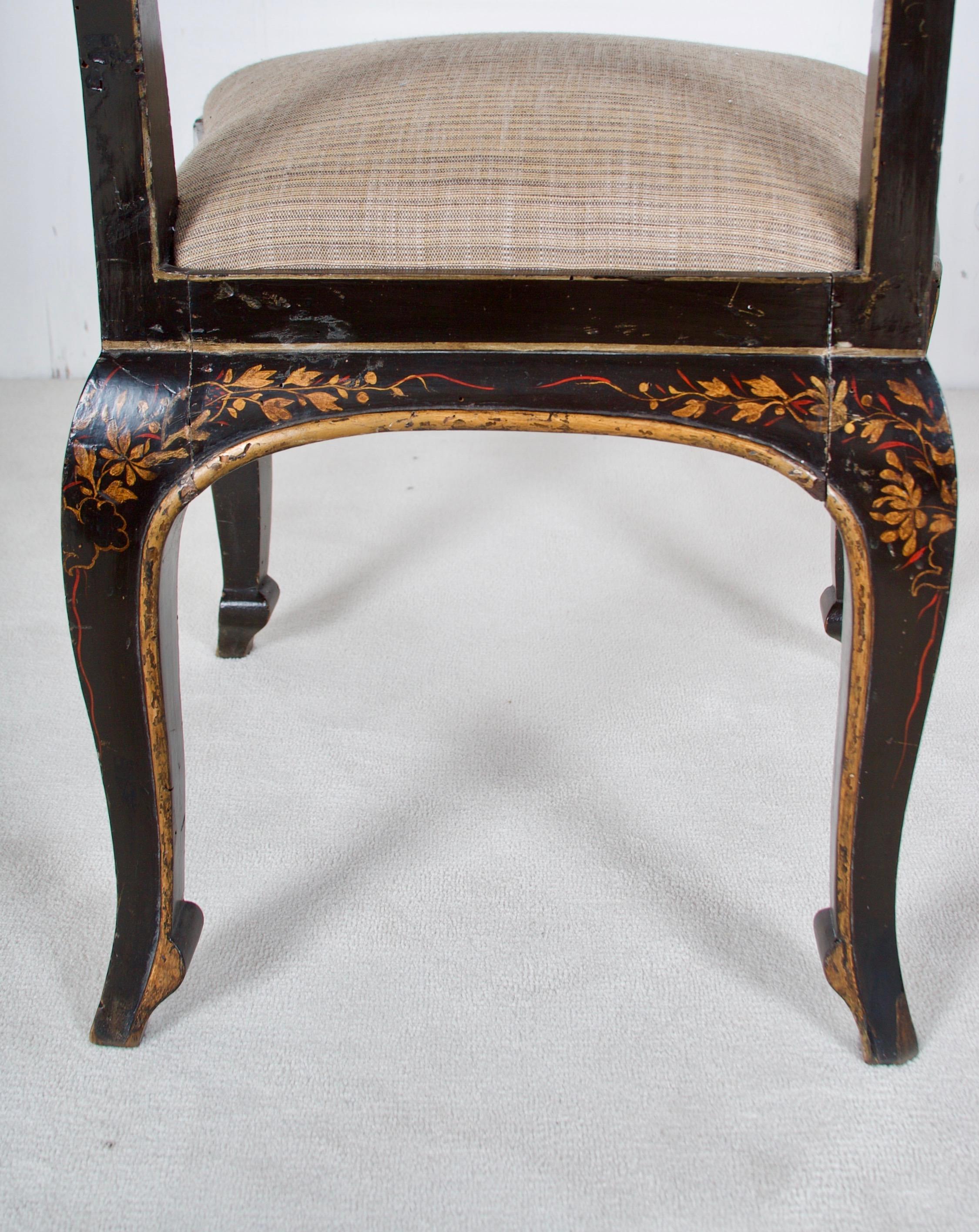  Regency Chinoiserie Decorated Side Chairs, a Pair, in the Sancsoucie manner For Sale 5