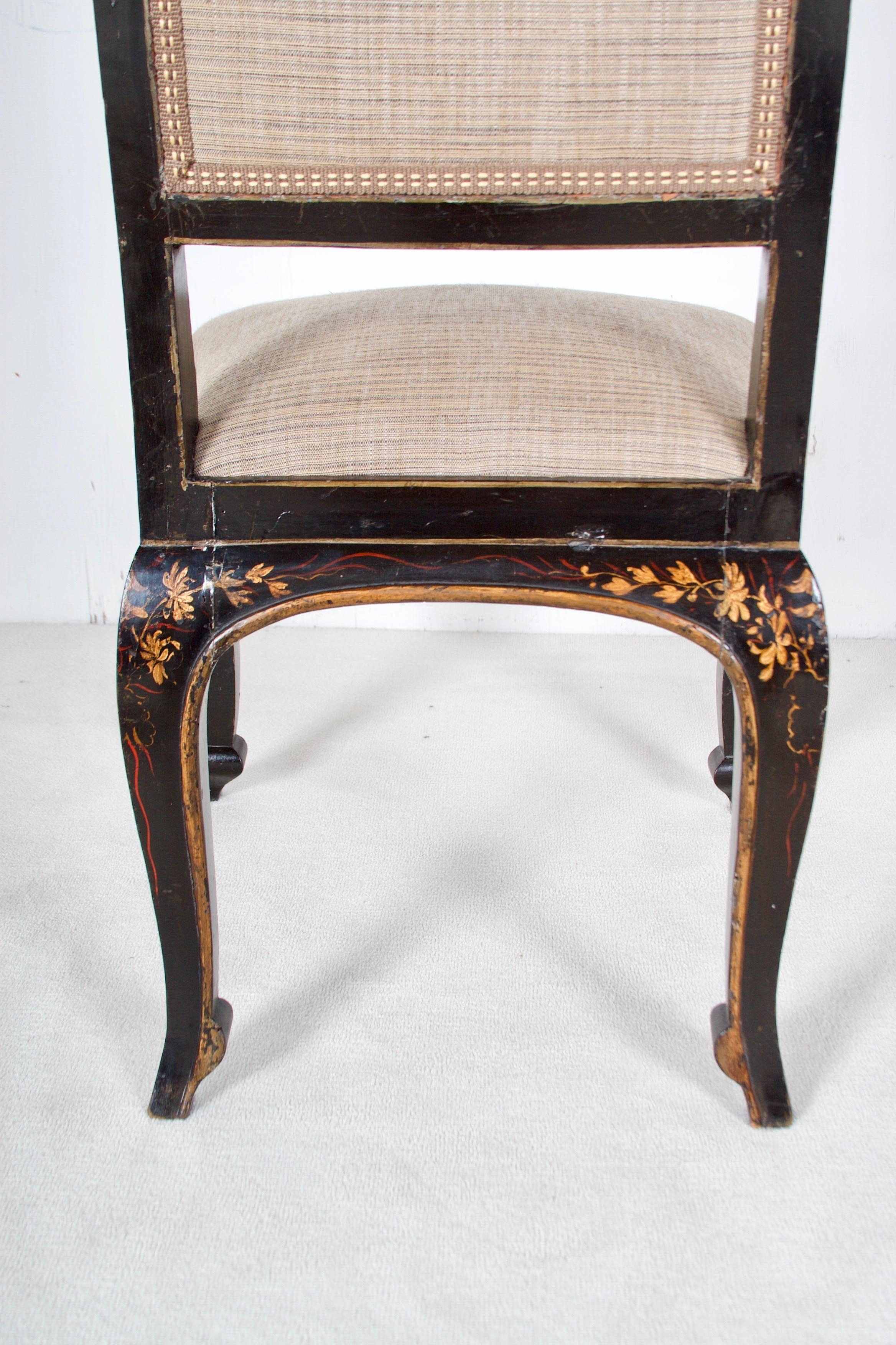  Regency Chinoiserie Decorated Side Chairs, a Pair, in the Sancsoucie manner For Sale 6