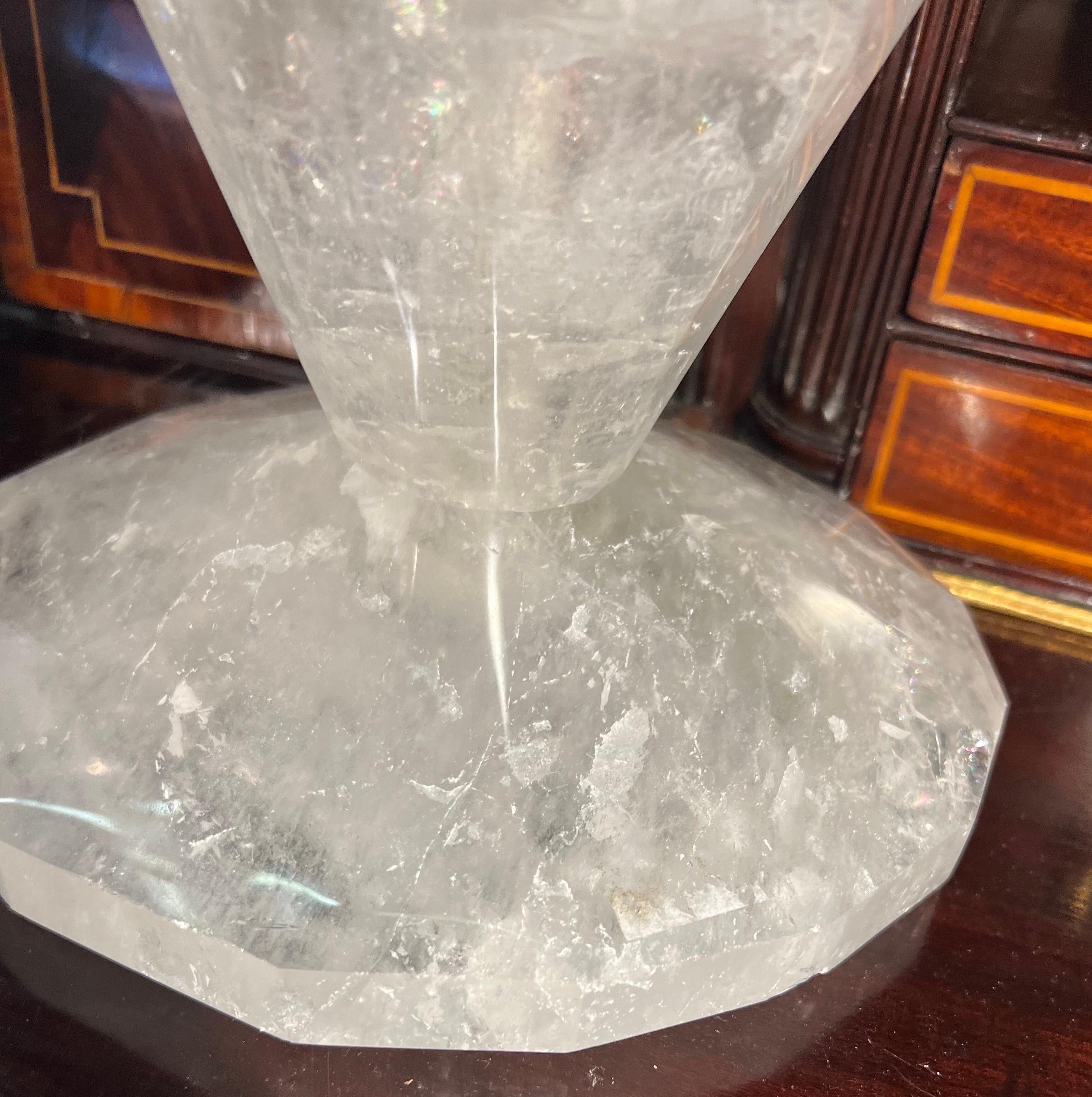 Fantastic Pair of Rock Crystal Lamps In Good Condition For Sale In Charleston, SC