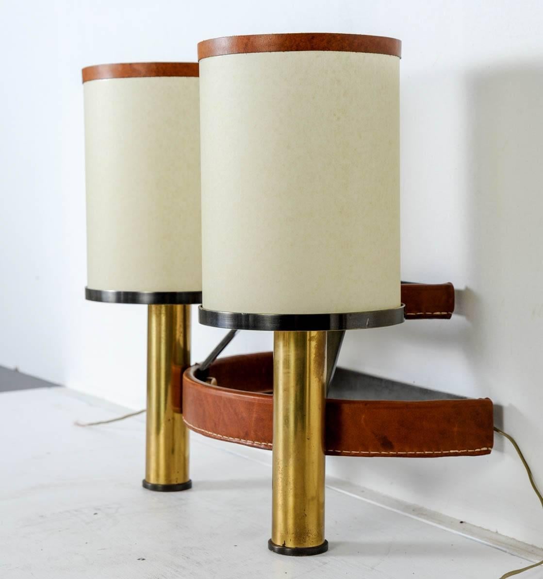 Fantastic Pair of Sconces by Jacques Adnet In Excellent Condition In New York, NY