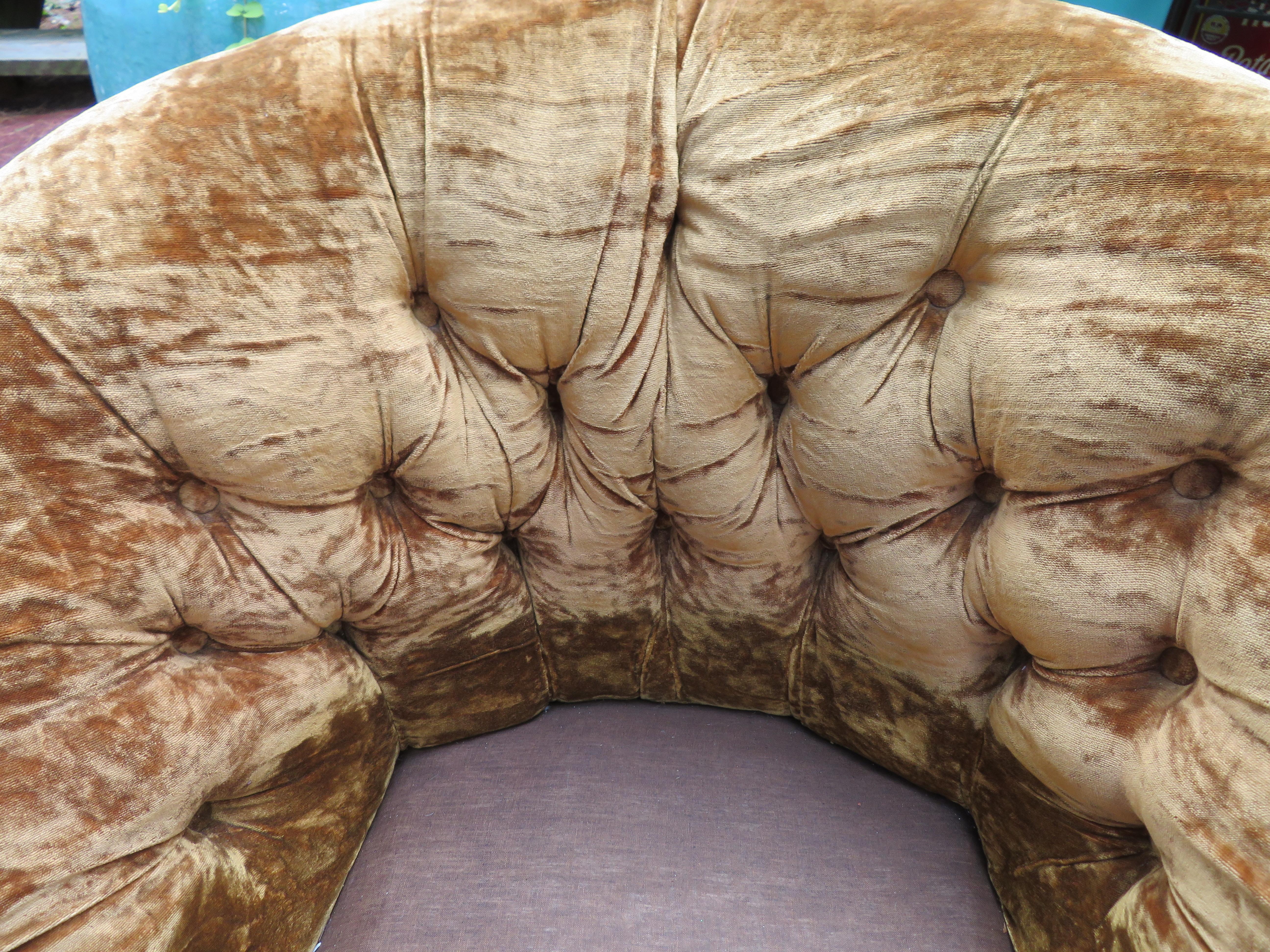 Upholstery Pair of Pierre Paulin Style Tufted Swivel Pod Chairs Mid-Century Modern For Sale