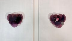 Fantástico par apliques - 10 amatista Cristales de Murano