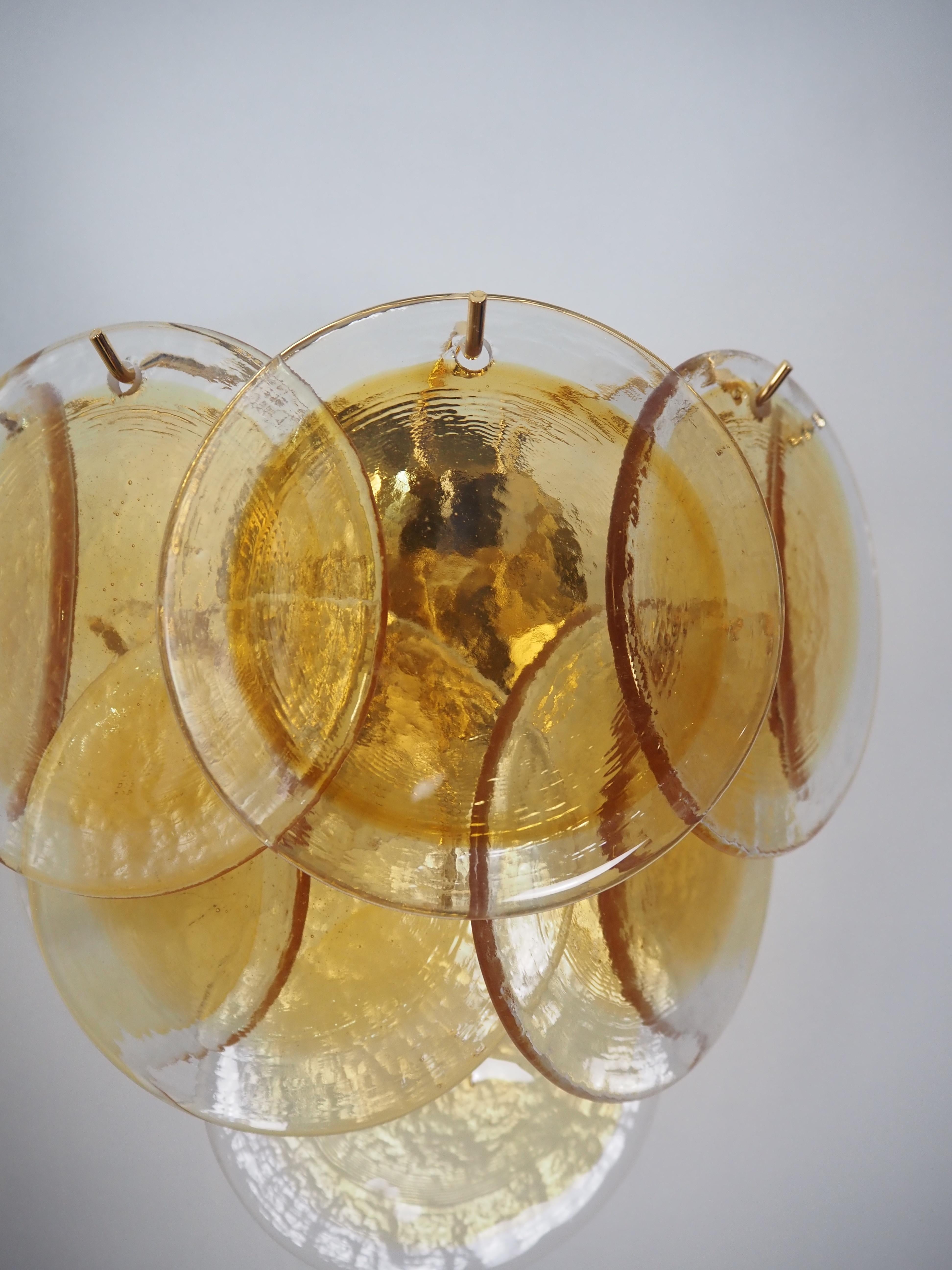 Fantastic pair sconces - 10 clear amber Murano Glasses For Sale 2