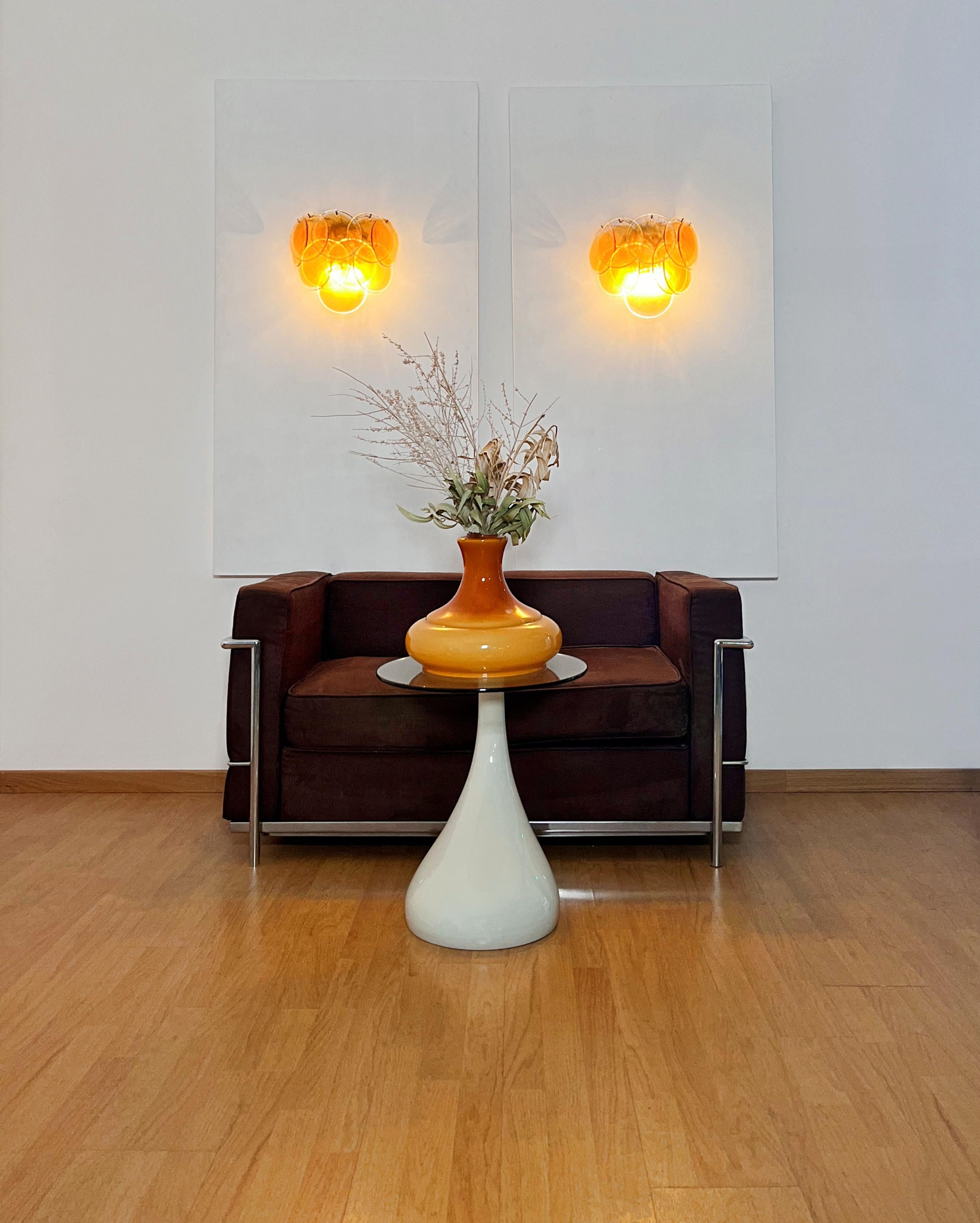 Fantastic pair sconces - 10 clear amber Murano Glasses im Angebot 2