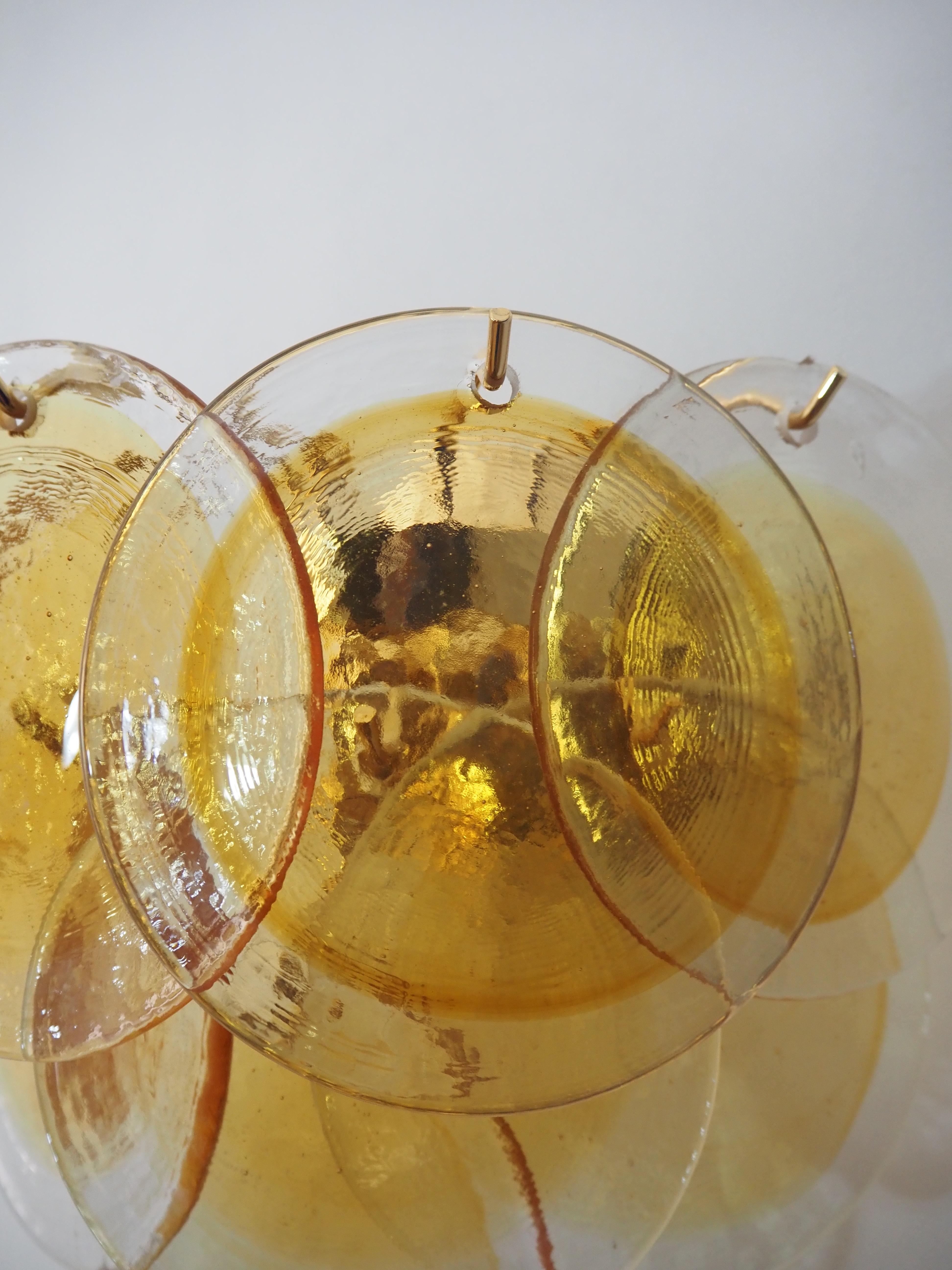 Fantastic pair sconces - 10 clear amber Murano Glasses For Sale 3