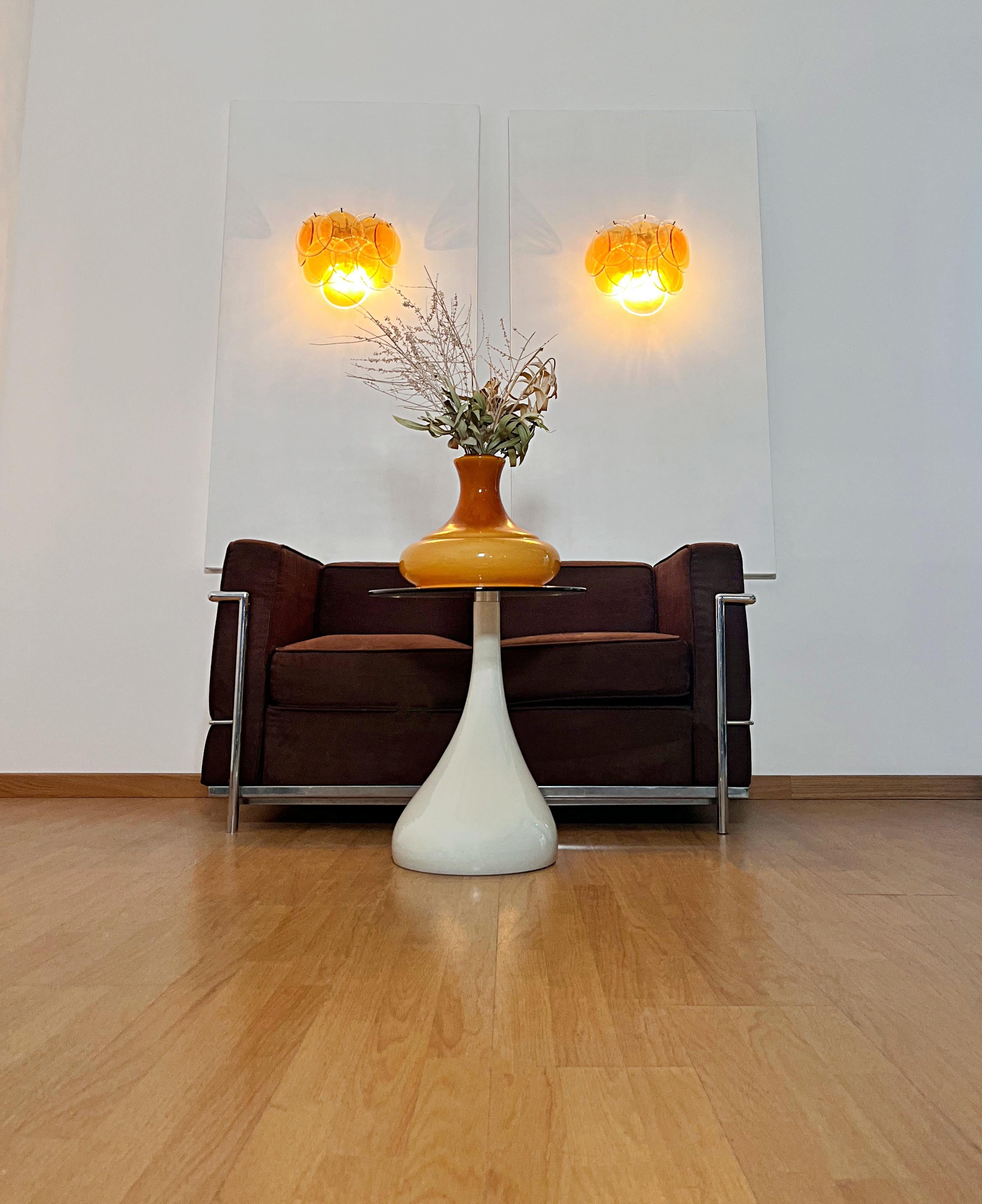 Fantastic pair sconces - 10 clear amber Murano Glasses im Angebot 3