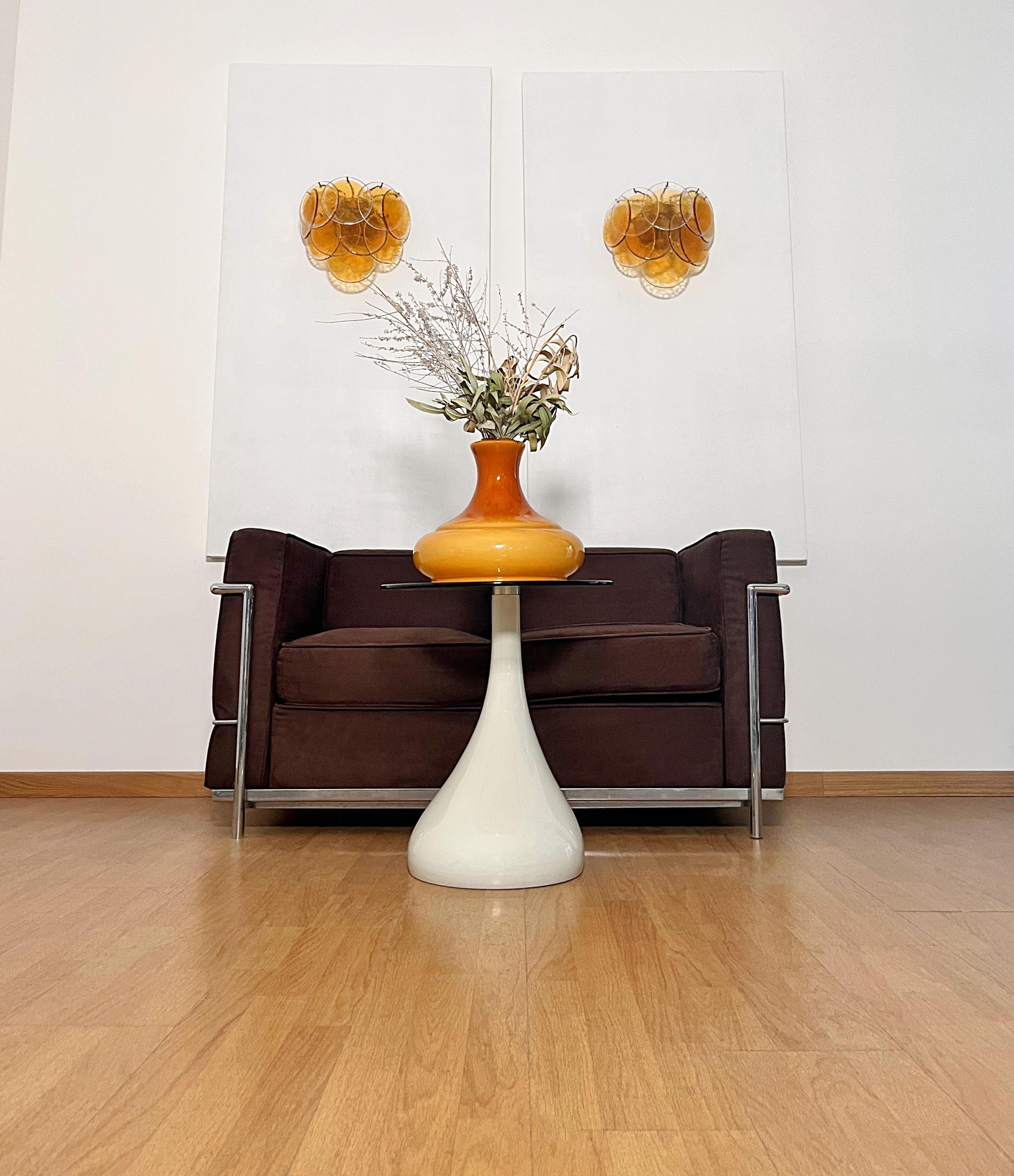 Fantastic pair sconces - 10 clear amber Murano Glasses (Moderne der Mitte des Jahrhunderts) im Angebot