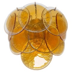 Fantastic pair sconces - 10 clear amber Murano Glasses