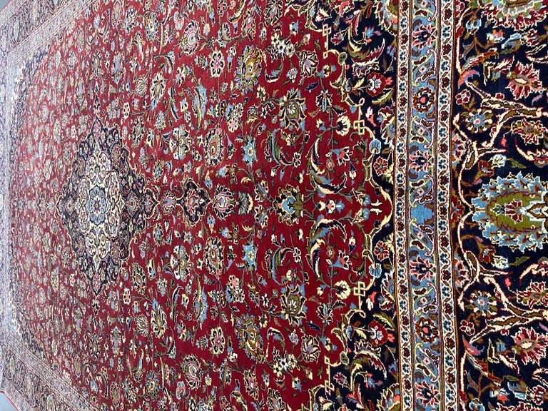 Fantastic Persian Kashan High Knot Count For Sale at 1stDibs