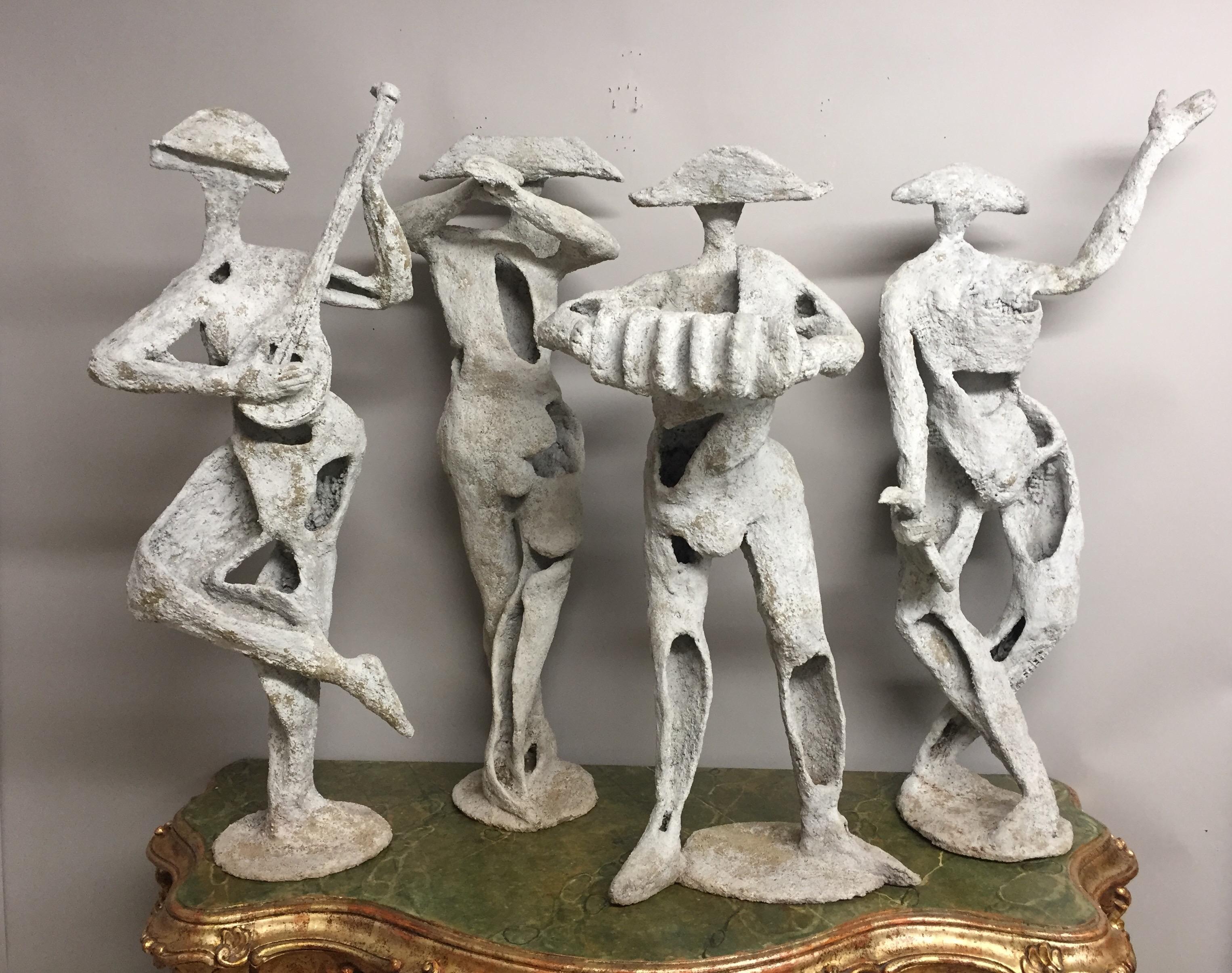 Fantastic Picassoesque Sculpture Set of Band of Troubadours 6
