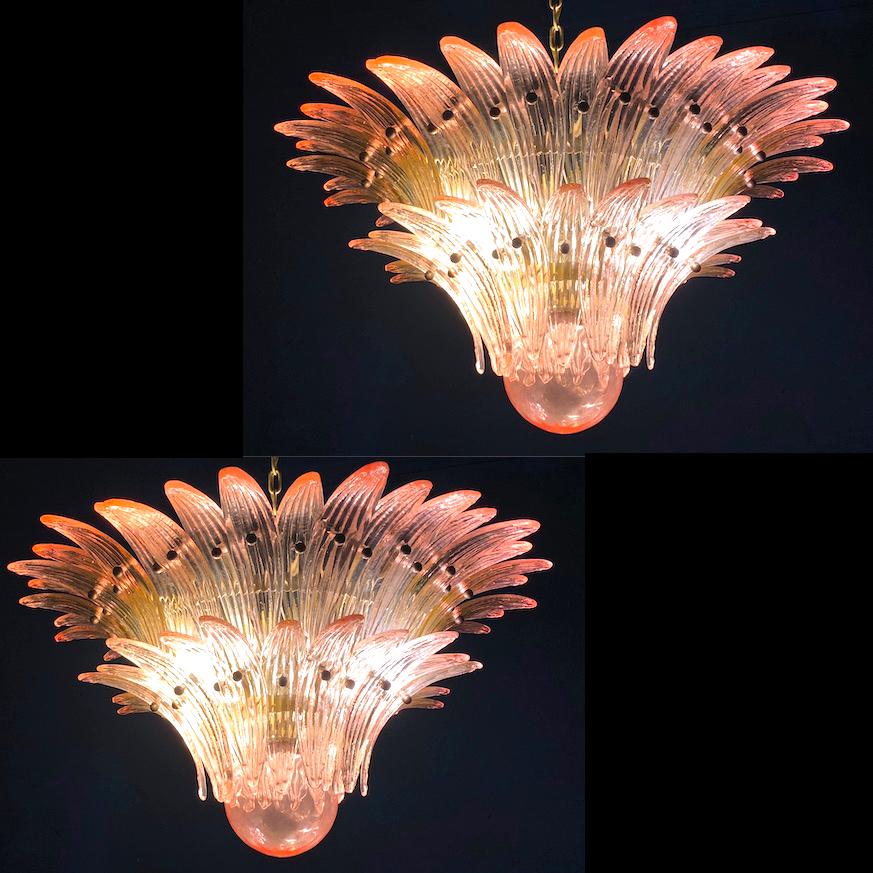 Fantastic Pink Murano Palmette Chandelier In Excellent Condition For Sale In Rome, IT