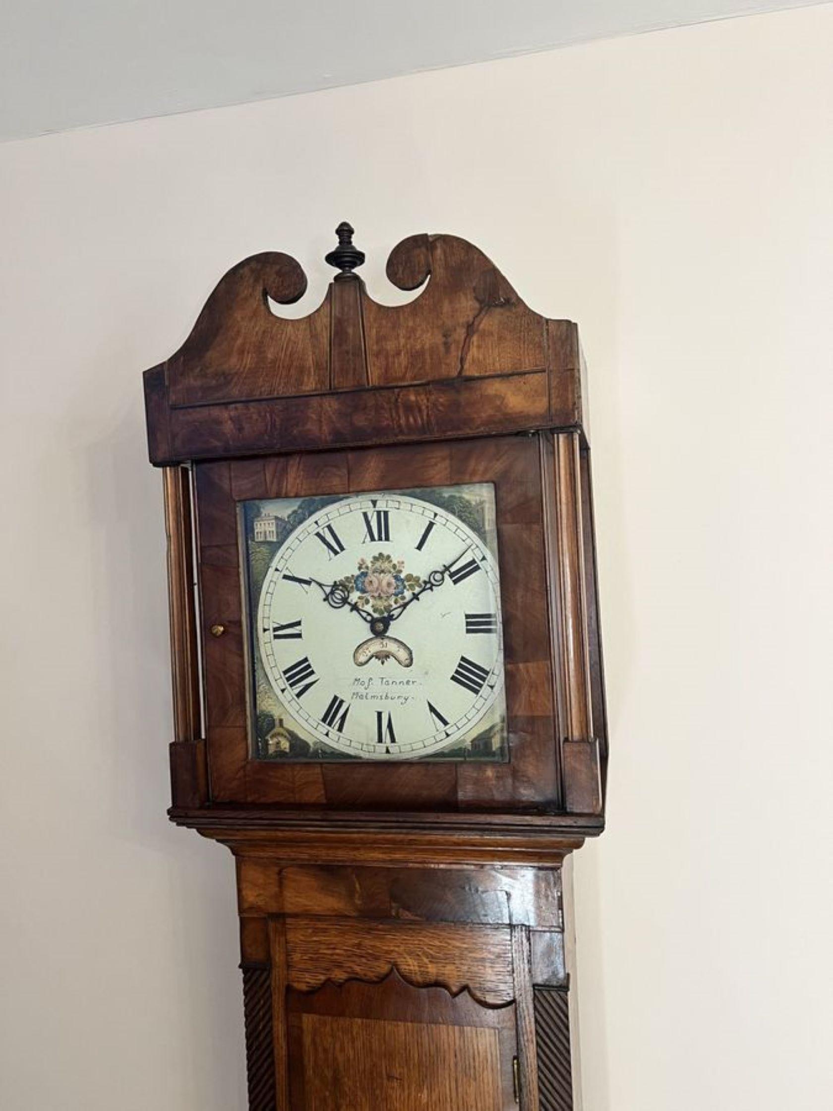 Fantastische Qualität 18. Jahrhundert Eiche und Mahagoni Langgehäuse Uhr  im Zustand „Gut“ im Angebot in Ipswich, GB