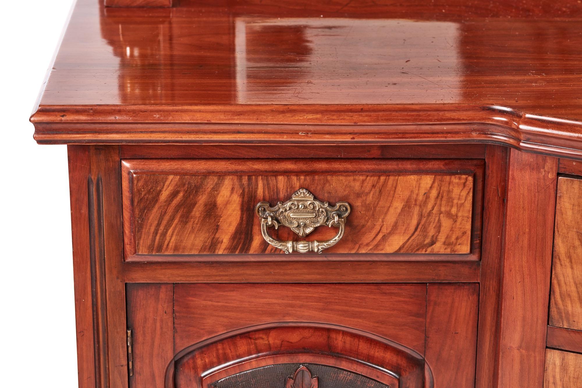 Hand-Carved Fantastic Quality 19th Century Antique Victorian Carved Walnut Sideboard