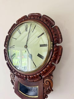 Orologio da parete con quadrante a goccia in mogano del XIX secolo di qualità fantastica