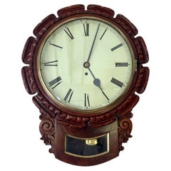 Orologio da parete con quadrante a goccia in mogano del XIX secolo di qualità fantastica