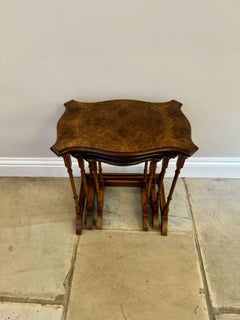 Fantastic quality antique burr walnut nest of three tables