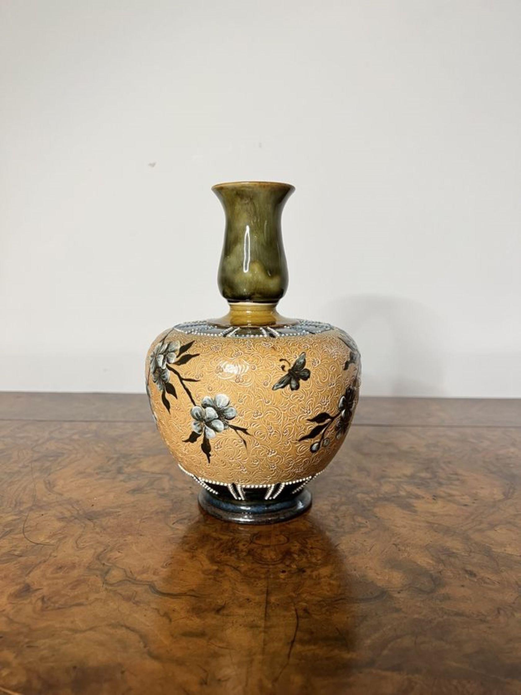 Ceramic Fantastic quality antique Doulton Lambeth vase by Eliza Simmance For Sale