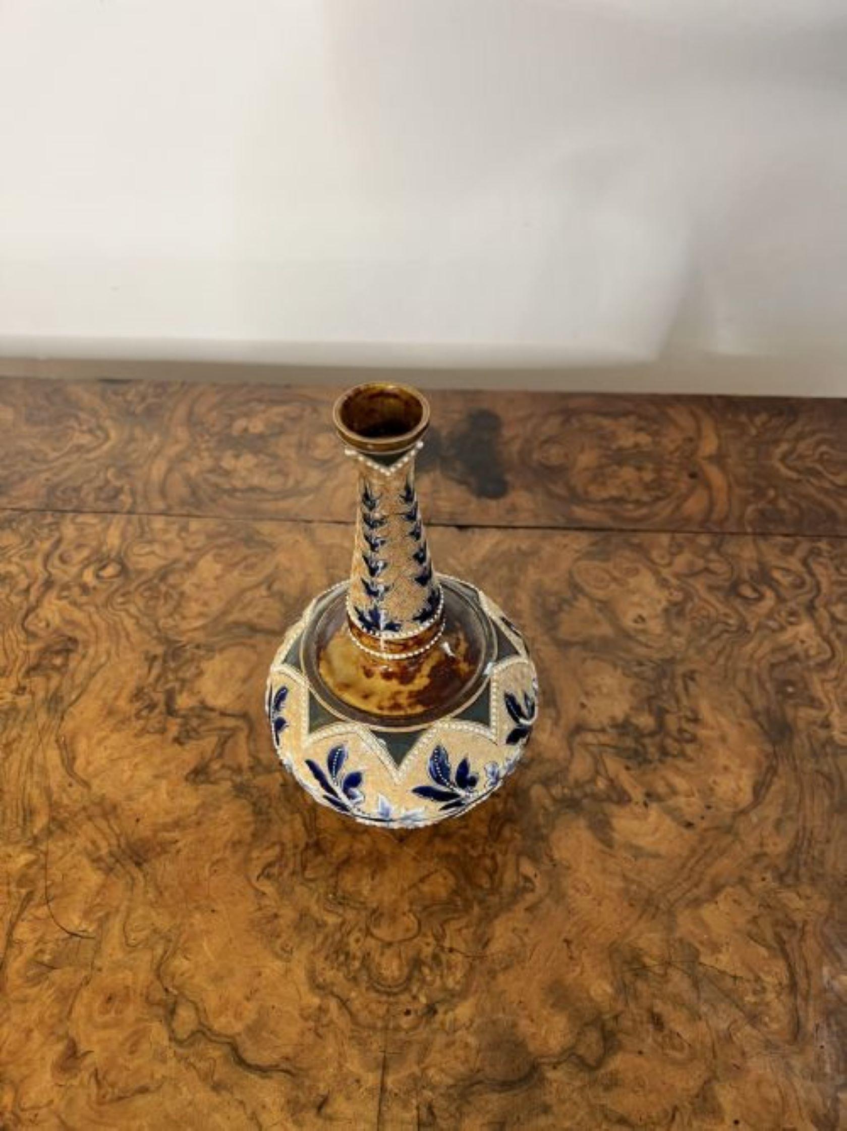 19th Century Fantastic quality antique Doulton Lambeth vase by Emily Stormer  For Sale