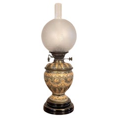 Fantastic quality antique Doulton Lambeth Victorian oil lamp 