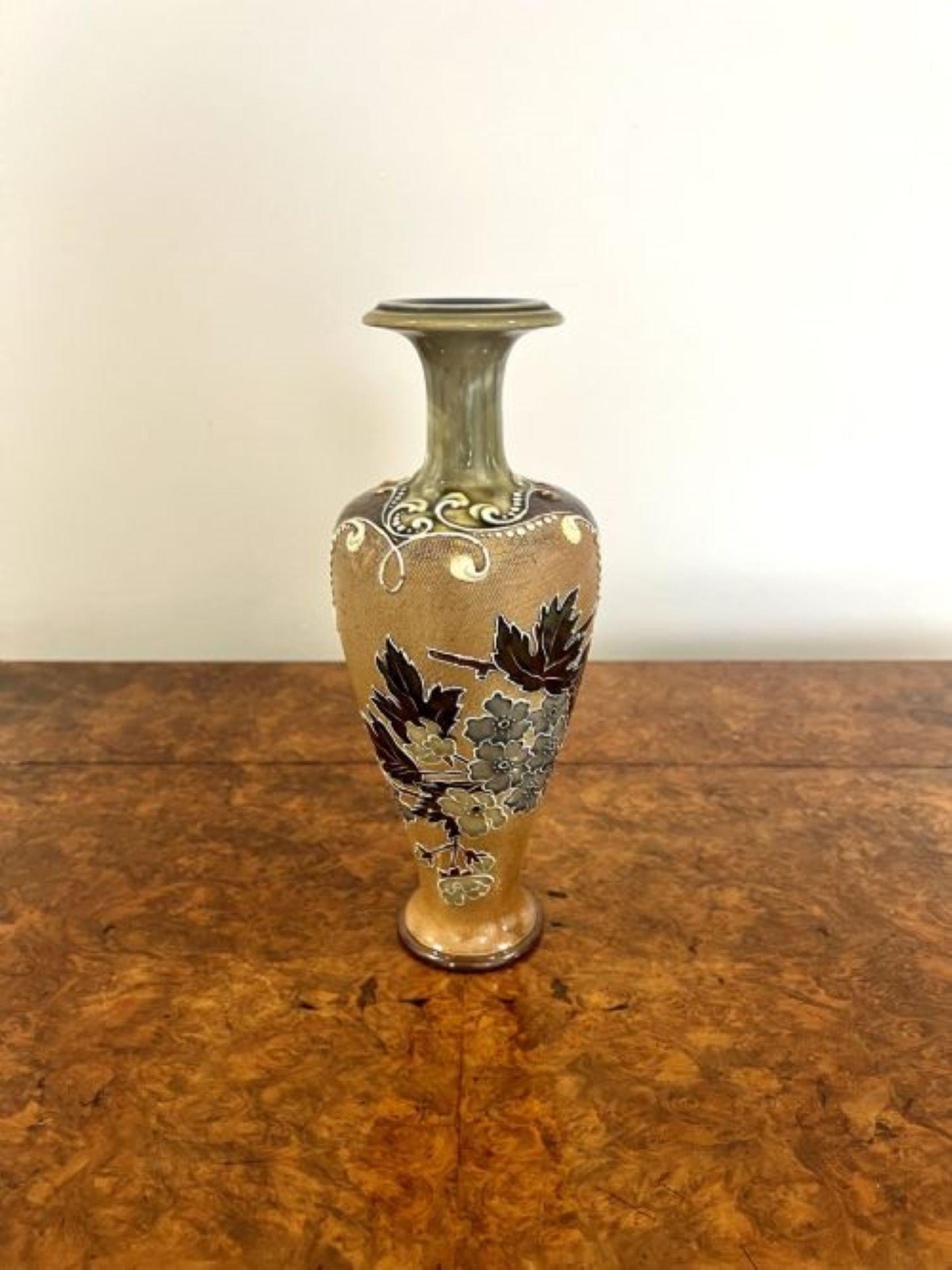 19th Century Fantastic quality antique Doulton vase  For Sale