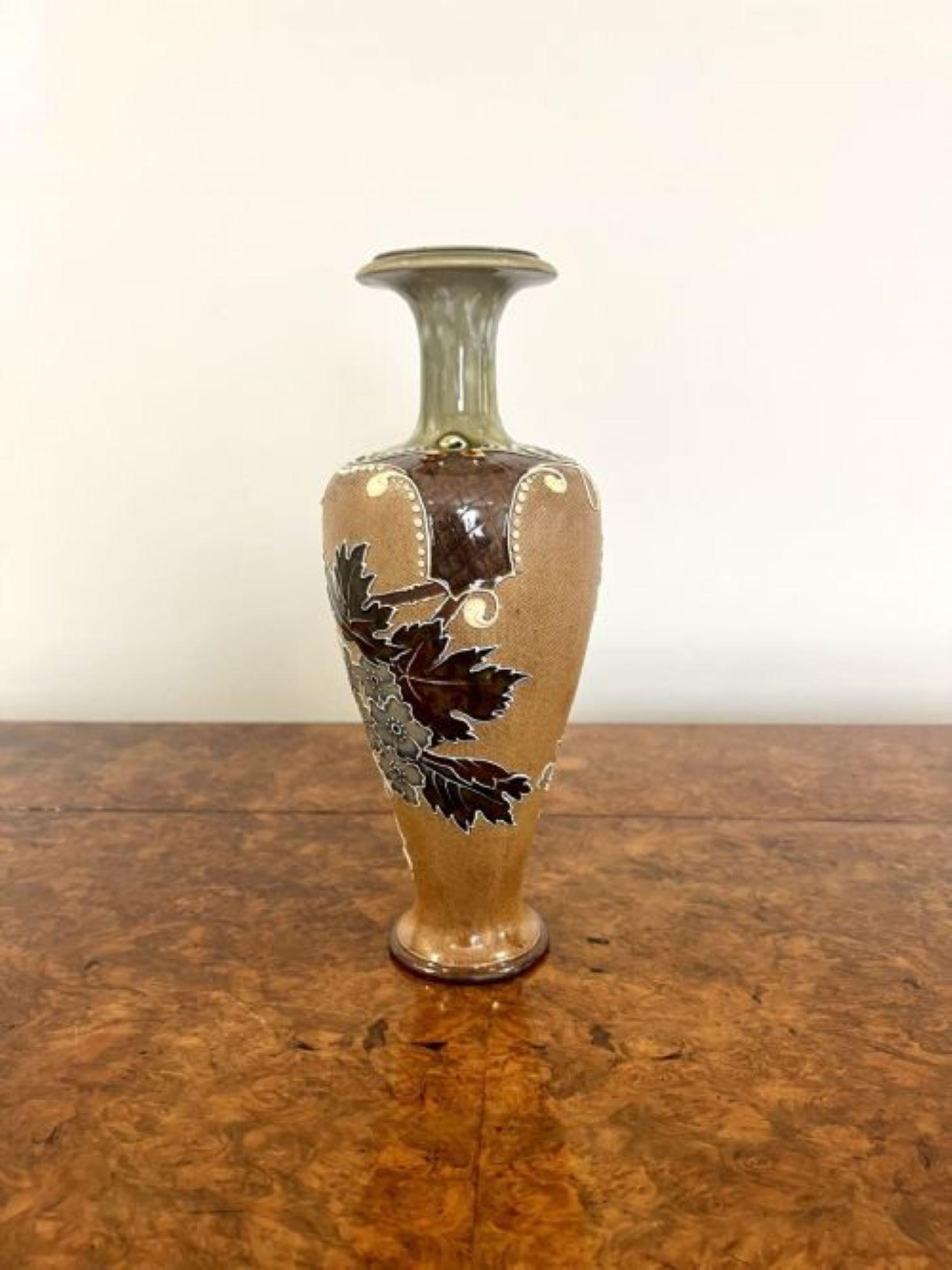 Ceramic Fantastic quality antique Doulton vase  For Sale