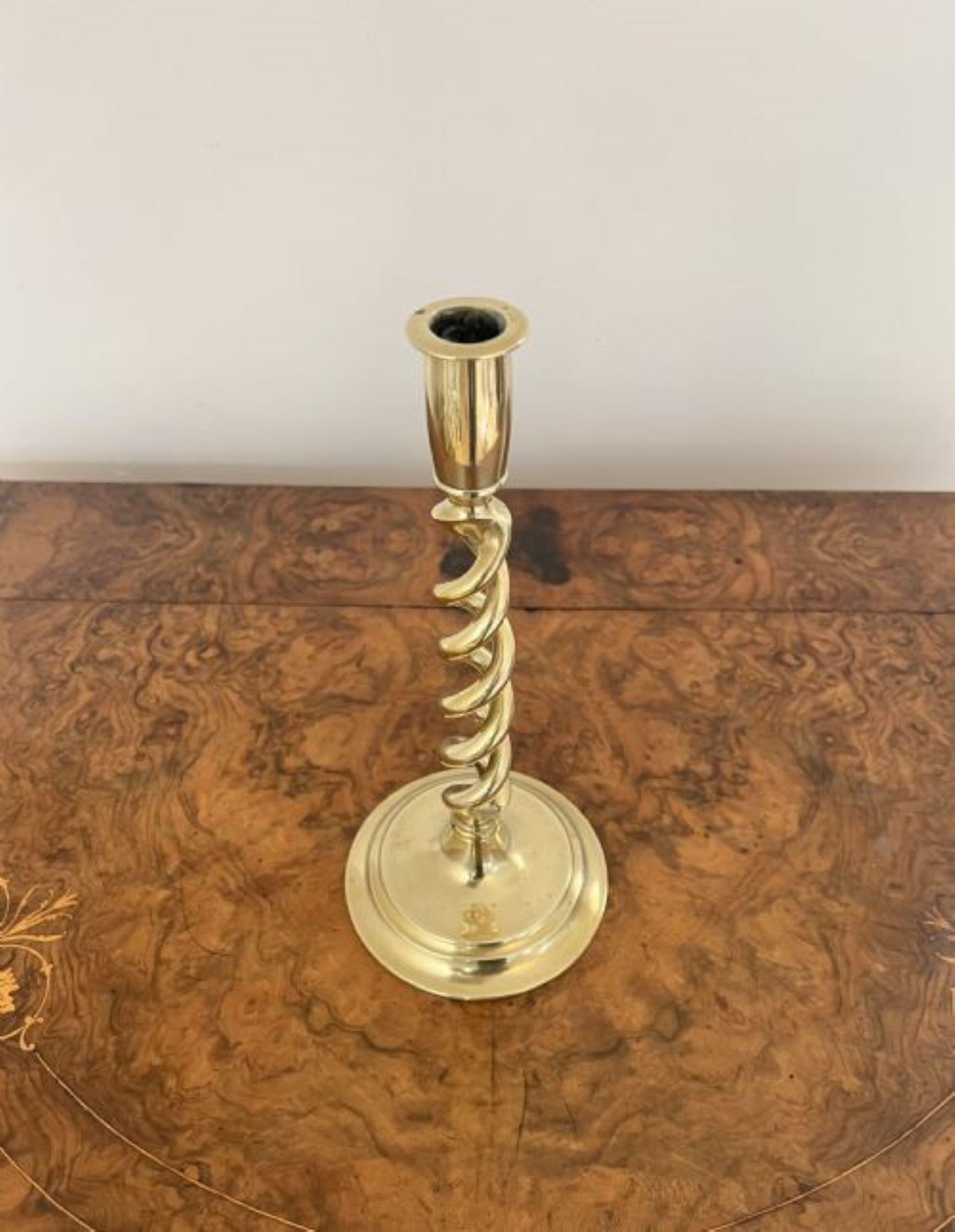 20th Century Fantastic quality antique Edwardian brass candlesticks  For Sale