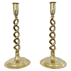 Fantastic quality antique Edwardian brass candlesticks 