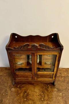 Fantastic quality antique Edwardian carved oak smokers cabinet