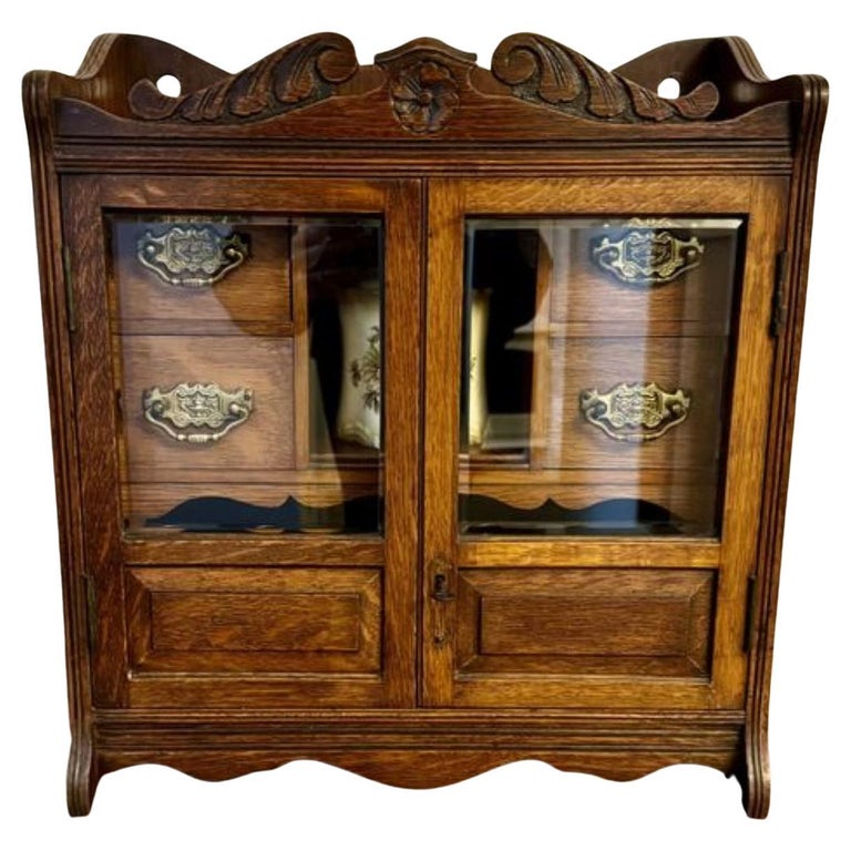 tobacco cabinet for sale Antique Stollen Retro style goes bold with this handsome bar cabinet Fantastic quality antique Edwardian carved